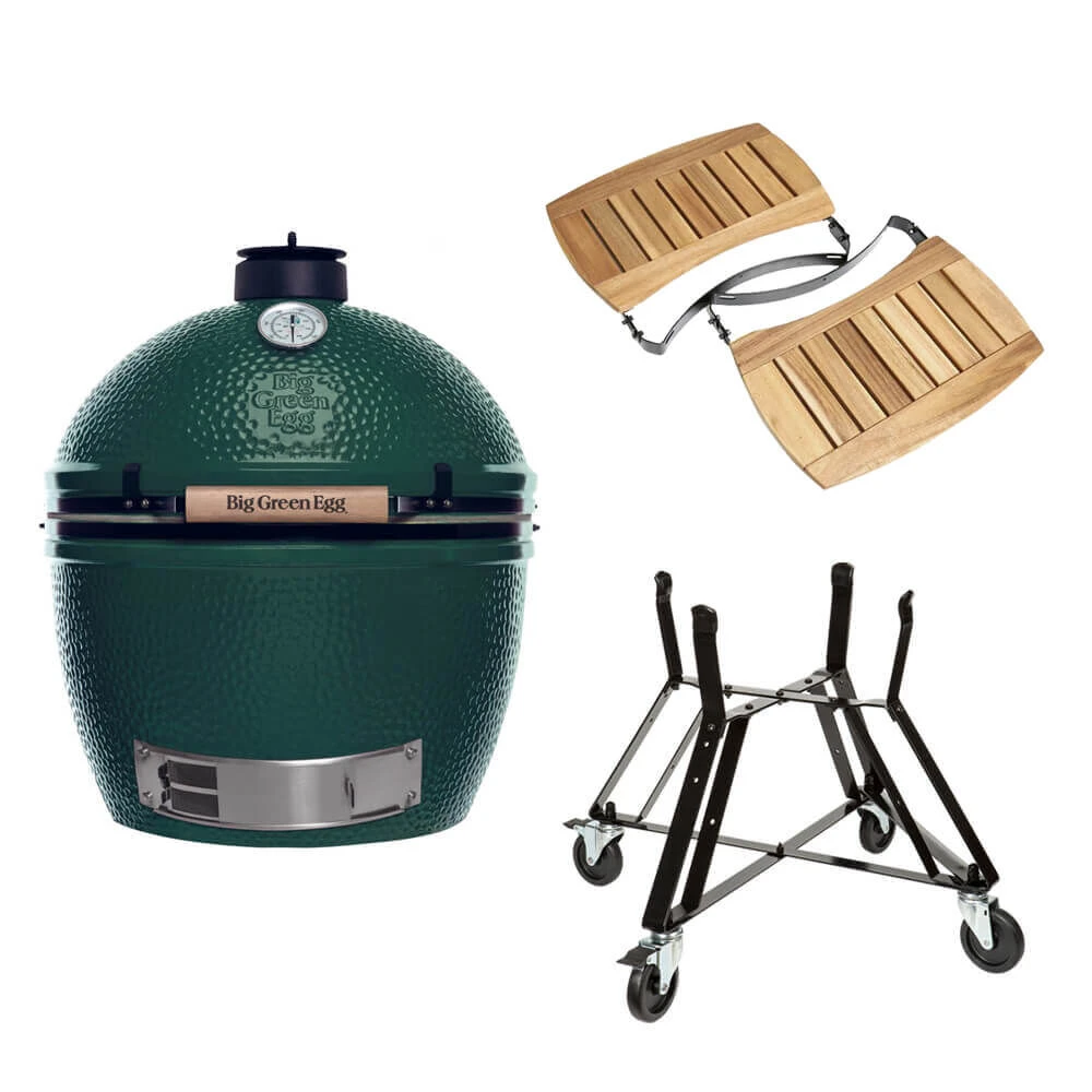 Big Green Egg Extra Large Barbecue ø 67,5 Cm Keramiek Groen Met Onderstel En Acaciahouten Zijtafels 3 Big Green Egg Extra Large Barbecue ø 67,5 Cm Keramiek Groen Met Onderstel En Acaciahouten Zijtafels