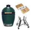 Big Green Egg Large Barbecue ø 47 Cm Keramiek Groen Met Onderstel En Acaciahouten Zijtafels -Bbq Promotiewinkel bge hoofd 2 large nest acacia mates