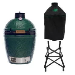 Big Green Egg Medium Barbecue ø 38 Cm Keramiek Groen Met Onderstel En Hoes -Bbq Promotiewinkel bge hoofd 2 medium nest cover