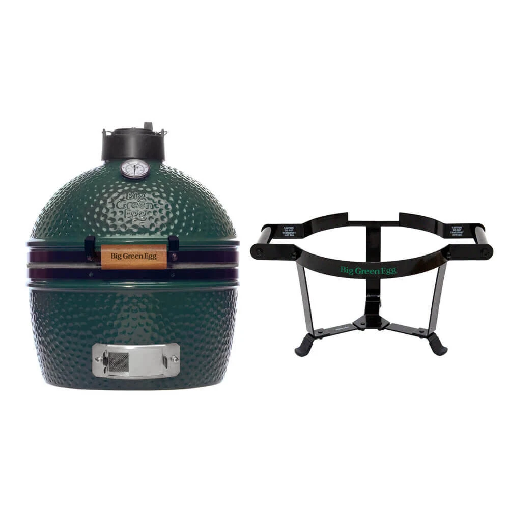 Big Green Egg MiniMax Barbecue ø 33 Cm Keramiek Groen Met Portable Nest En Acaciahouten Zijtafels 3 Big Green Egg MiniMax Barbecue ø 33 Cm Keramiek Groen Met Portable Nest En Acaciahouten Zijtafels
