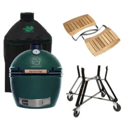 Big Green Egg Extra Large Barbecue ø 67,5 Cm Keramiek Groen Met Onderstel, Acaciahouten Zijtafels En Hoes