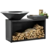 OFYR Island Black 100-100 Vuurkorf - Barbecue Met Meubel En Plank Van Donkergrijs Keramiek -Bbq Promotiewinkel oib 100 100 cd 1