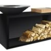 OFYR Island Black 85-100 Vuurkorf - Barbecue Met Meubel En Plank Van Teakhout -Bbq Promotiewinkel oib 85 100