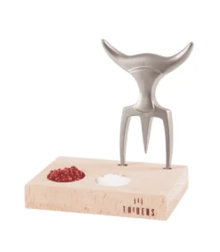 Tridens Vleesvork En Basis Geborsteld Rvs En Hout