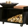 OFYR Island Black PRO 100-100 Vuurkorf - Barbecue Met Meubel En Plank Van Donkergrijs Keramiek -Bbq Promotiewinkel wypuancw